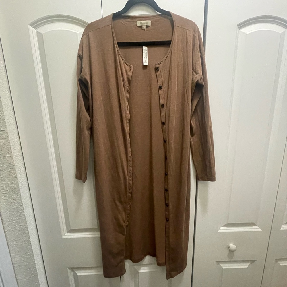 Madewell Tan Button-Up Cardigan